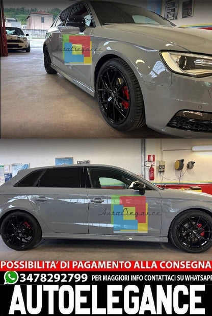 MINIGONNE LATERALI ADATTE PER AUDI A3 8V IN ABS GREZZO LOOK S3 SLINE