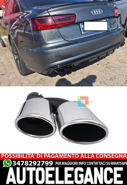 TERMINALI DI SCARICO ADATTO PER AUDI AUDI A6 4G C7 2010-2014 ACCIAIO LOOK S6