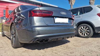 TERMINALI DI SCARICO ADATTO PER AUDI AUDI A6 4G C7 2010-2014 ACCIAIO LOOK S6
