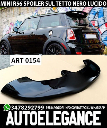 REAR ROOF SPOILER FOR MINI COOPER R56 2005-2014 GLOSS BLACK 