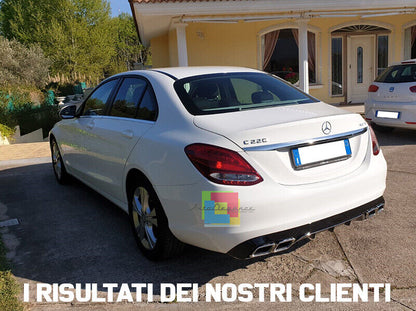 💎SOTTO PARAURTI MERCEDES CLASSE C W205 DIFFUSORE POSTERIORE AMG + TERMINALI💎