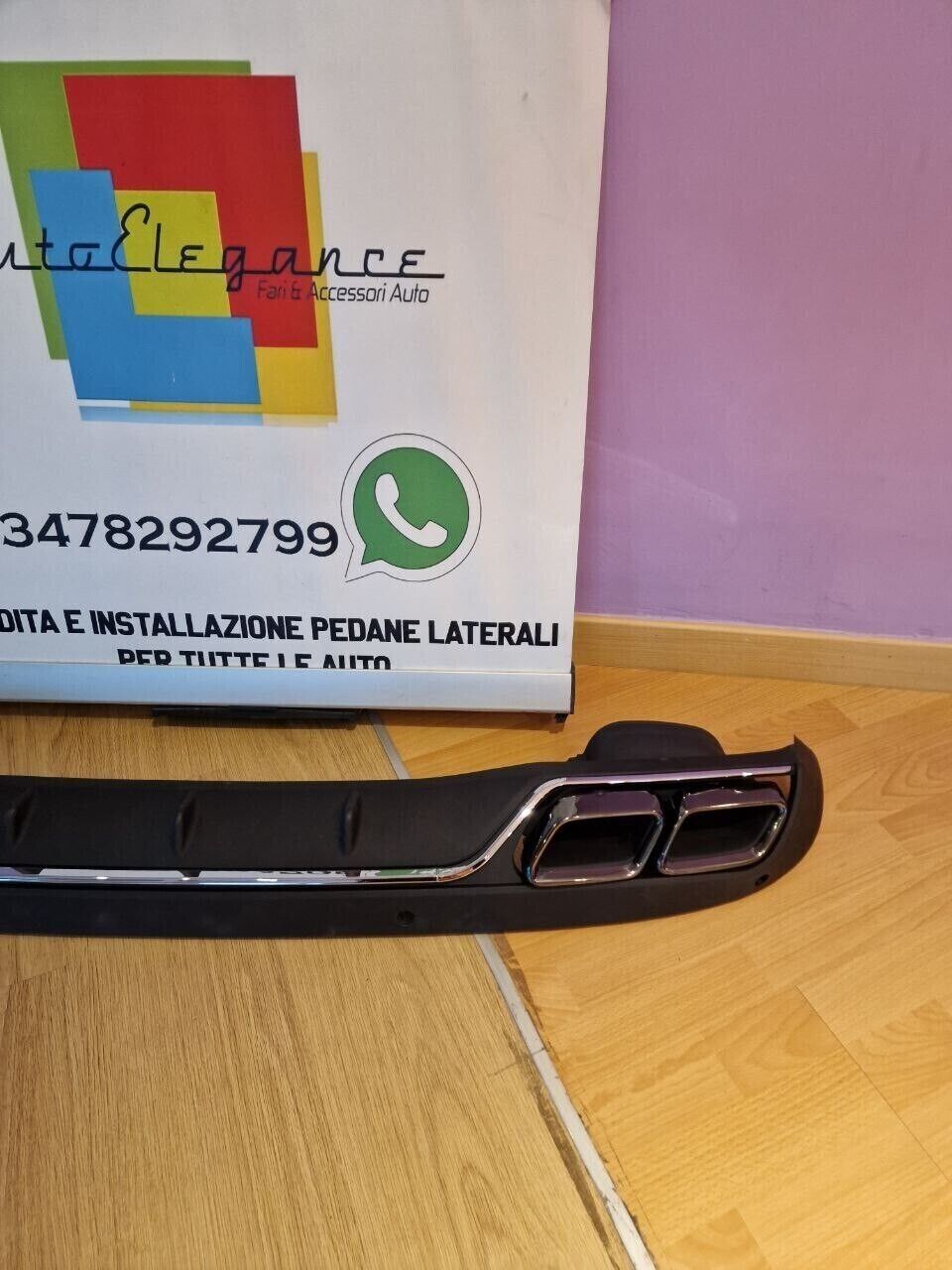 💎SOTTO PARAURTI MERCEDES CLASSE C W205 DIFFUSORE POSTERIORE AMG + TERMINALI💎