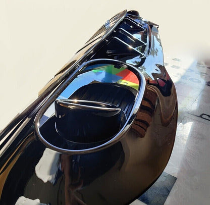 DIFFUSER SUITABLE FOR MERCEDES A CLASS W177 AMG + BLACK TERMINALS A35 LOOK