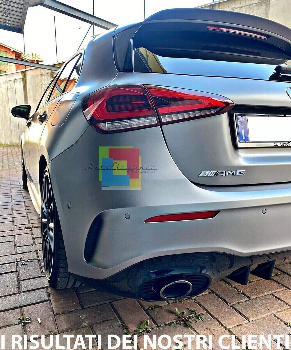 DIFFUSER SUITABLE FOR MERCEDES A CLASS W177 AMG + BLACK TERMINALS A35 LOOK