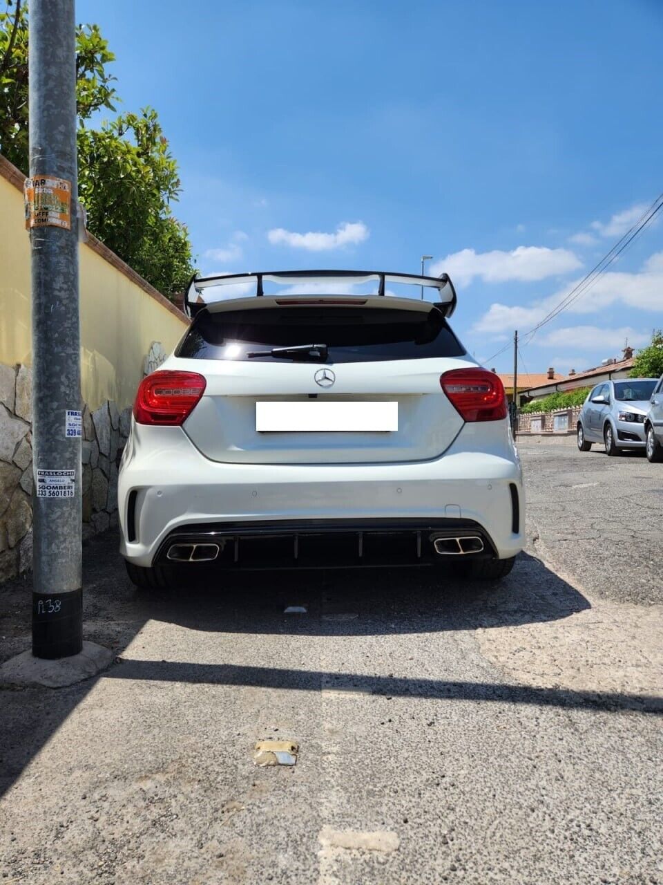 ROOF SPOILER SUITABLE FOR MERCEDES A CLASS W176 A45 GLOSSY BLACK