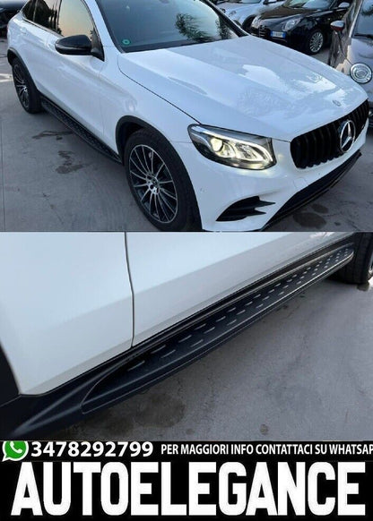 PEDANE LATERALI SOTTOPORTA PER MERCEDES GLC X253 C253 COUPE SUV NERO AMG black 0