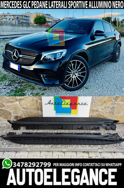 PEDANE LATERALI SOTTOPORTA PER MERCEDES GLC X253 C253 COUPE SUV NERO AMG black 0