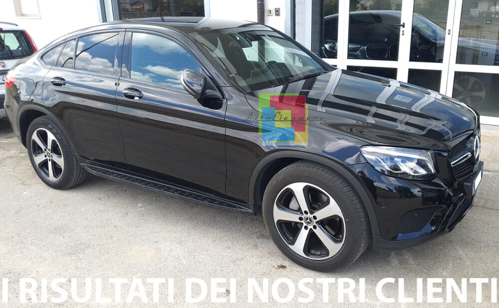 PEDANE LATERALI SOTTOPORTA PER MERCEDES GLC X253 C253 COUPE SUV NERO AMG black 0