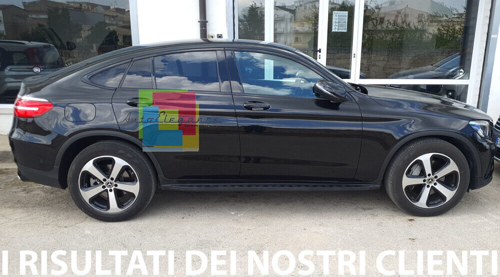 PEDANE LATERALI SOTTOPORTA PER MERCEDES GLC X253 C253 COUPE SUV NERO AMG black 0