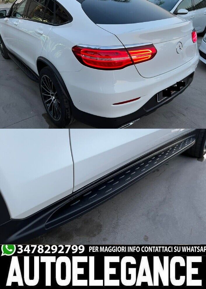 PEDANE LATERALI SOTTOPORTA PER MERCEDES GLC X253 C253 COUPE SUV NERO AMG black 0