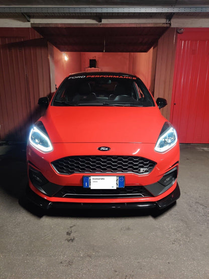 FRONT BUMPER SPOILER BLADE FORD FIESTA MK8 VII ST 2018+ BLACK SPLITTER 
