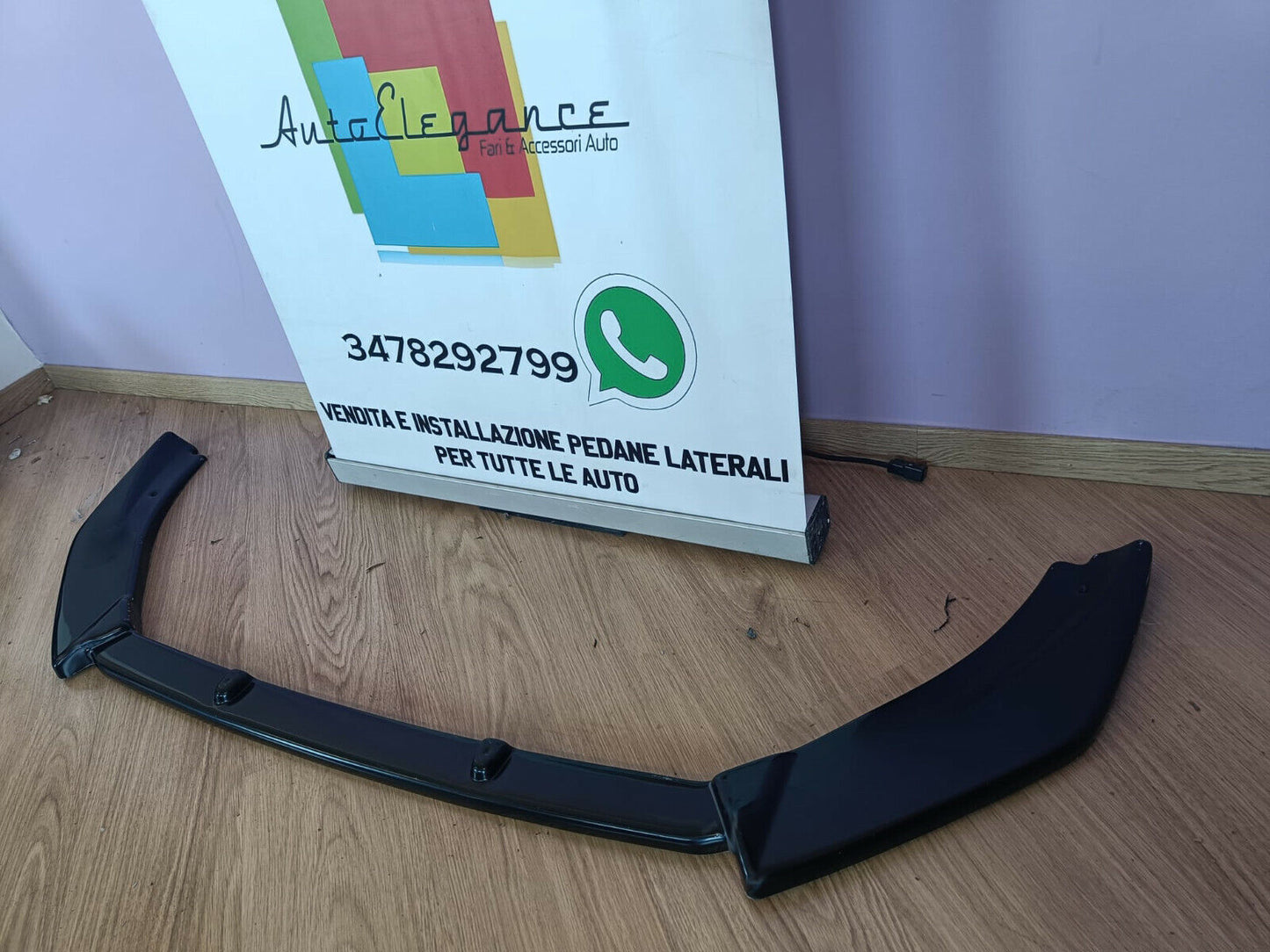 FRONT BUMPER SPOILER BLADE FORD FIESTA MK8 VII ST 2018+ BLACK SPLITTER 