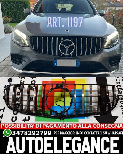 GRILLE SUITABLE FOR MERCEDES-BENZ GLC X253 C253 2015-2018 CHROME LOOK GT