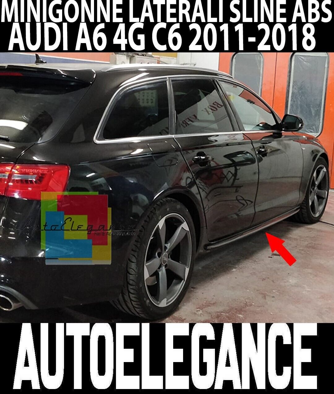 💎SKIRT SUITABLE FOR AUDI A6 4G FROM 2011 TO 2018 GLOSSY BLACK SPORTY LOOK💎 