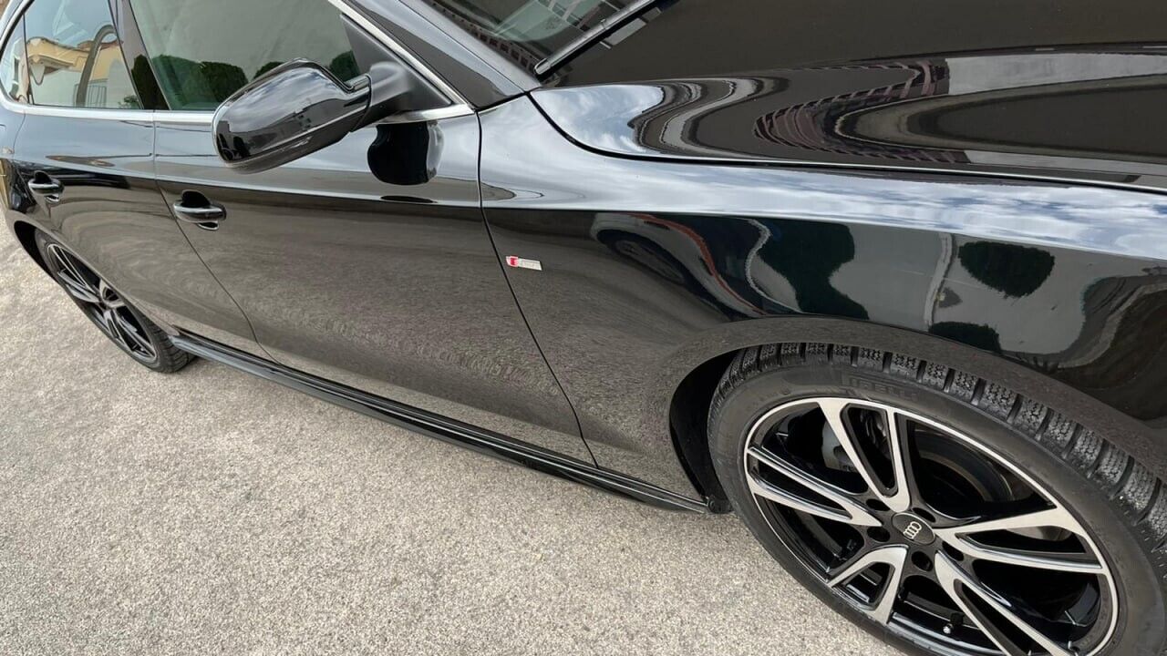 💎SKIRT SUITABLE FOR AUDI A6 4G FROM 2011 TO 2018 GLOSSY BLACK SPORTY LOOK💎 
