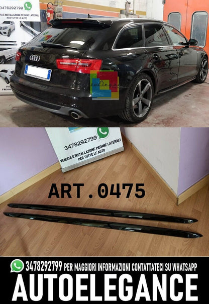 💎SKIRT SUITABLE FOR AUDI A6 4G FROM 2011 TO 2018 GLOSSY BLACK SPORTY LOOK💎 