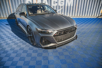 SPLITTER ADATTO PER AUDI A6 4G C8 2018+ NERO LUCIDO V1 LOOK SPORTIVO
