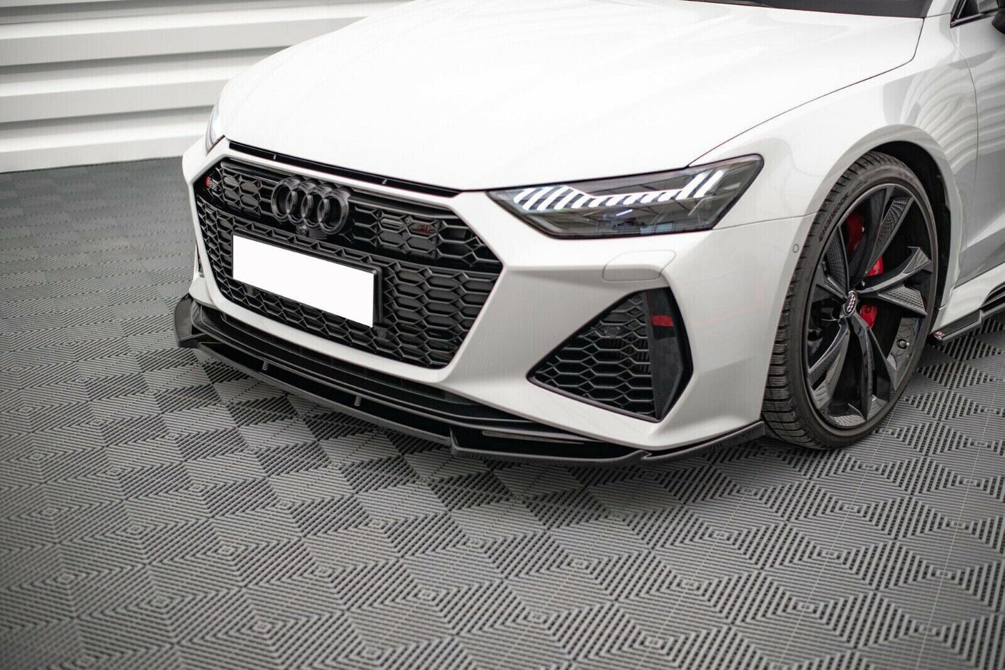SPLITTER ADATTO PER AUDI A6 4G C8 2018+ NERO LUCIDO V1 LOOK SPORTIVO