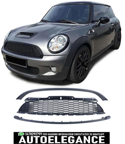 Griglia sportiva nera opaca 3pz set per Mini Cooper R56 convertibile R57 06-09