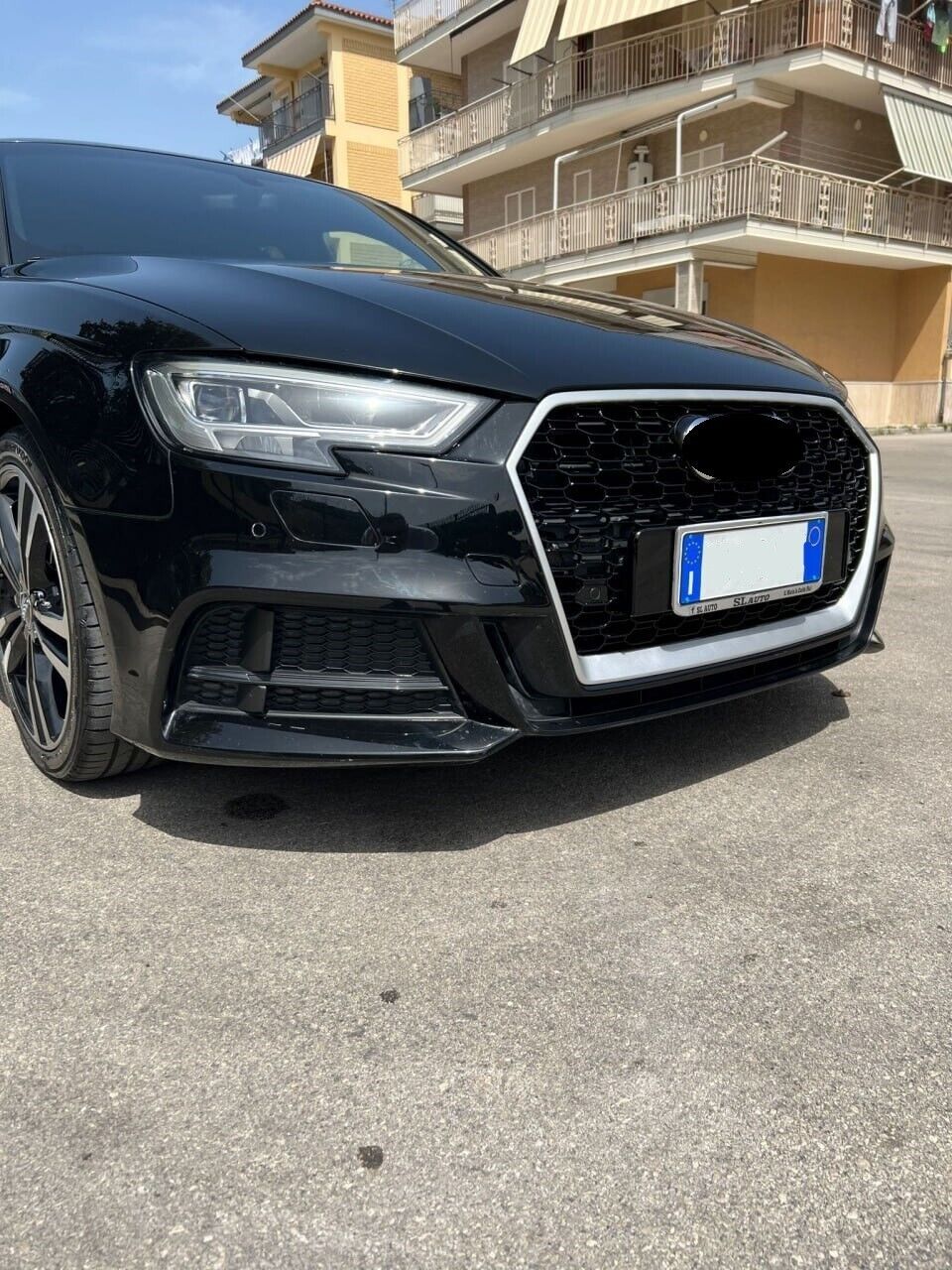 GRIGLIA ANTERIORE AUDI A3 8V 2016-2019 CALANDRA RS3 NIDO D'APE BORDO SATINATA ..