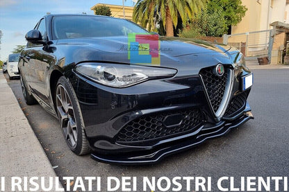 SPLITTER ALFA ROMEO GIULIA VELOCE PARAURTI ANTERIORE SPOILER LAMA NERO