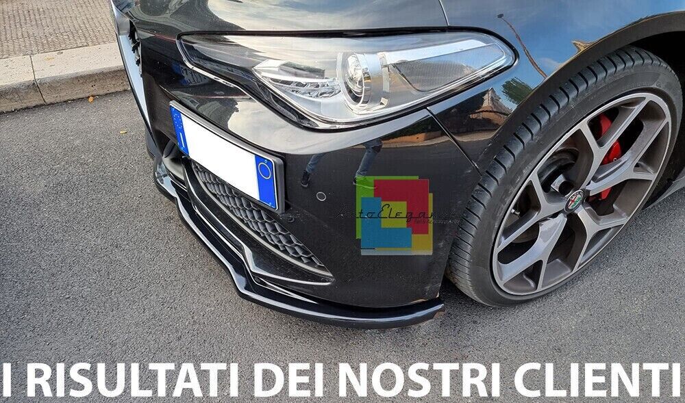 SPLITTER ALFA ROMEO GIULIA VELOCE PARAURTI ANTERIORE SPOILER LAMA NERO