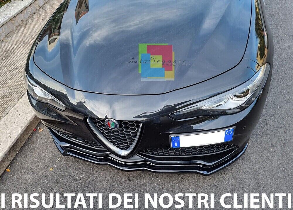 SPLITTER ALFA ROMEO GIULIA VELOCE PARAURTI ANTERIORE SPOILER LAMA NERO