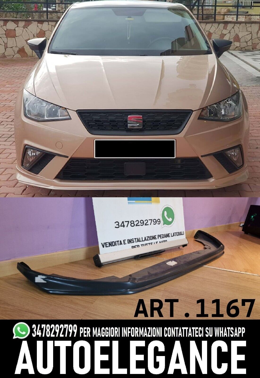 SOTTO PARAURTI ADATTO PER SEAT IBIZA 5 KJ 2017+ STANDARD GREZZO 1167