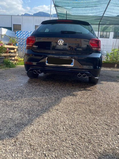 DIFFUSER SUITABLE FOR VW POLO AW1 2017+ GTI LOOK BLACK (WITH TERMINALS) 