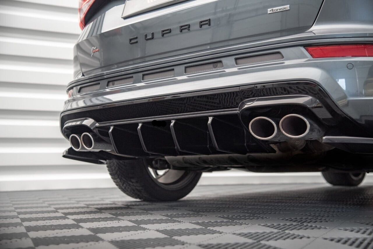 DIFFUSORE ADATTO PER CUPRA ATECA MK1 2018-2021 NERO LUCIDO LOOK SPORTIVO