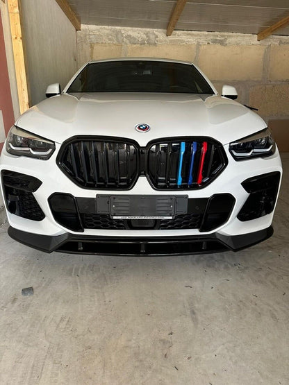 SPLITTER 2 PEZZI ADATTO PER BMW X6 G06 2020+ M PERFORMANCE NERO LUCIDO