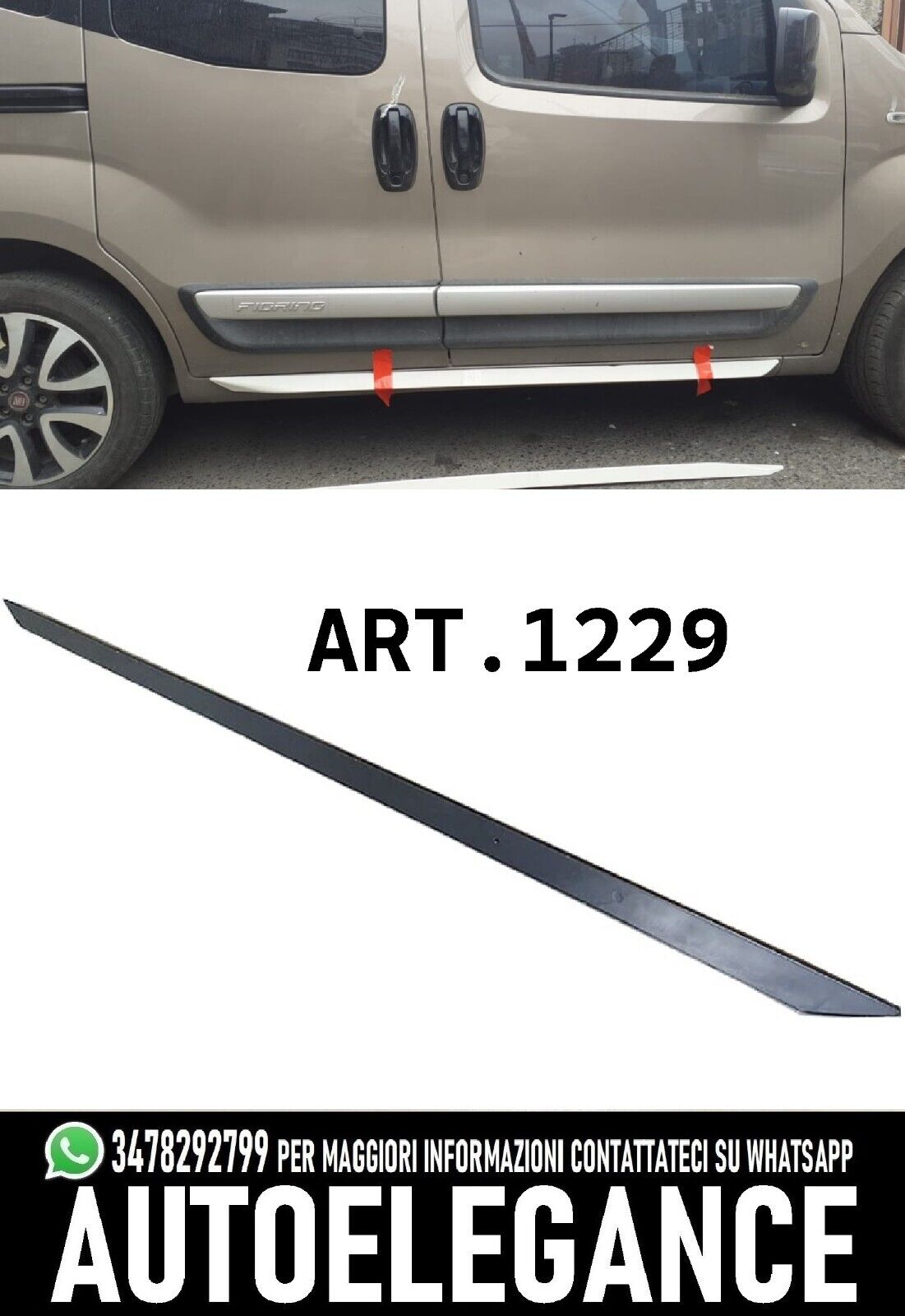 MINIGONNE ADATTE PER FIAT FIORINO NERO LUCIDO 2008-2021