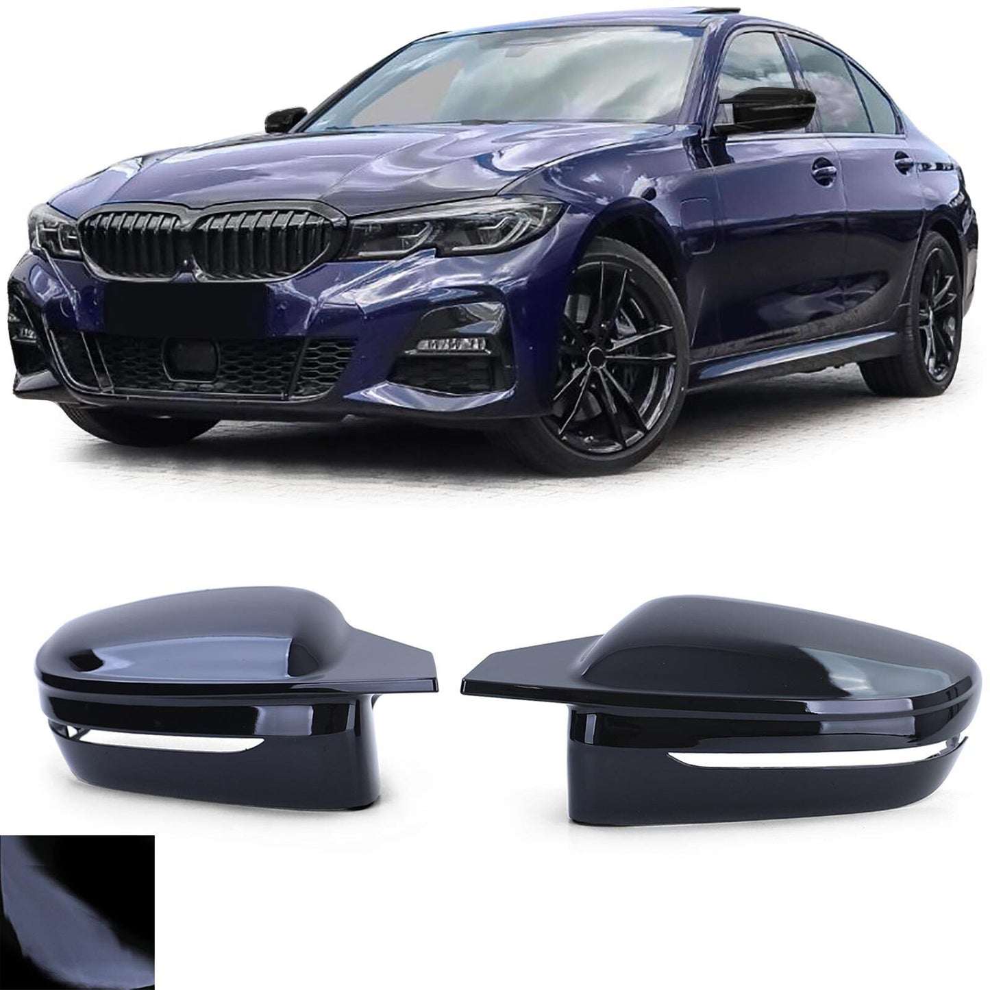 Calotte specchietti Sport Nero lucido di ricambio adatto per BMW Serie 3 G20 G21