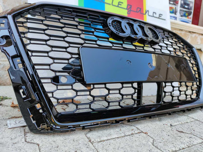 💎GRIGLIA PER AUDI A3 8V 2017-2020 NIDO D'APE TOTAL BLACK RS3 FORO ACC RADAR💎