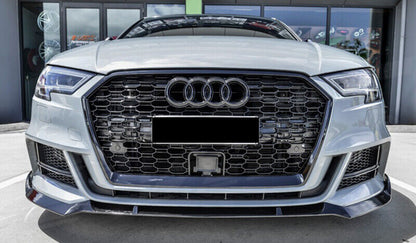 💎GRIGLIA PER AUDI A3 8V 2017-2020 NIDO D'APE TOTAL BLACK RS3 FORO ACC RADAR💎