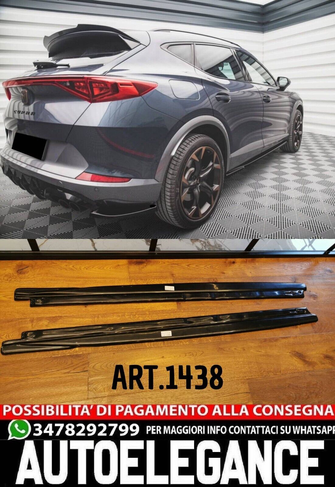 UNDER SKIRTS SUITABLE FOR CUPRA FORMENTOR 2020+ GLOSSY BLACK SPORTY LOOK