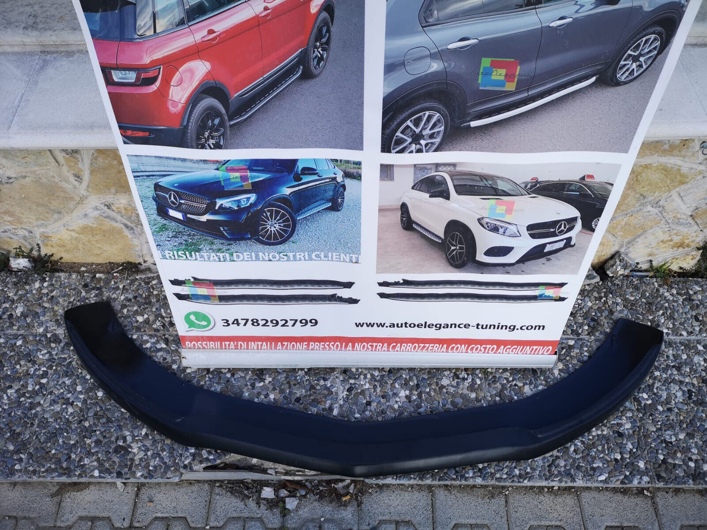 SPLITTER MERCEDES CLA W117 SPOILER SOTTO PARAURTI ANTERIORE NERO AMG LAMA