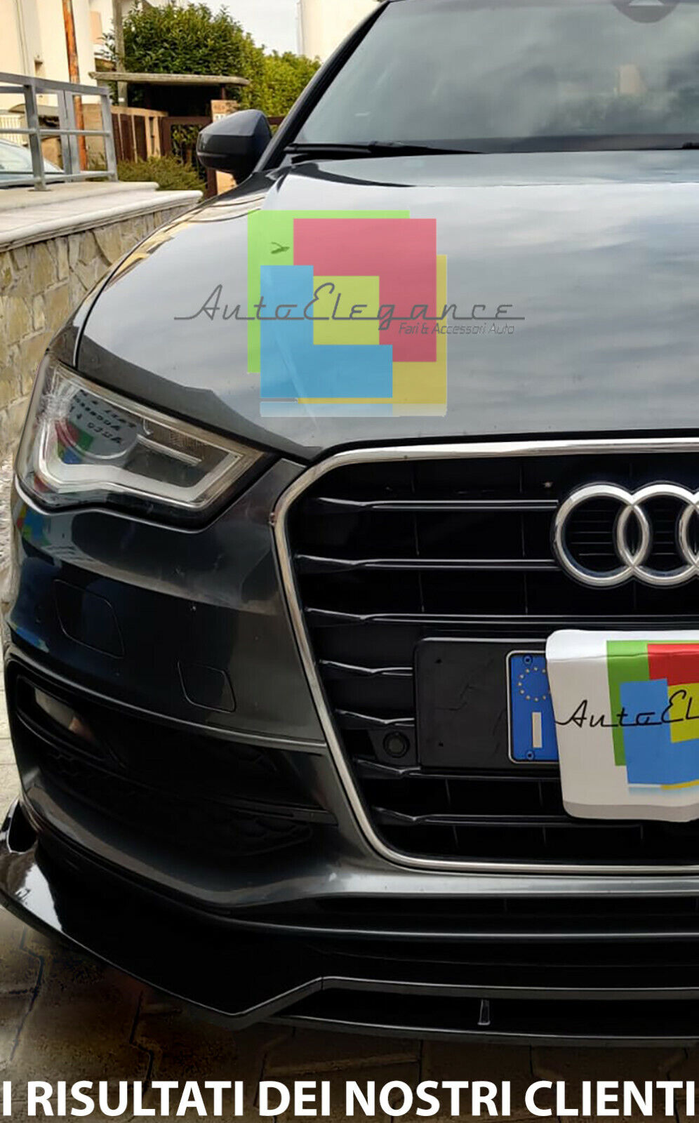 SPLITTER 4 PIECES SUITABLE FOR AUDI A3 8V 2017-2020 SLINE S3 GLOSSY BLACK 