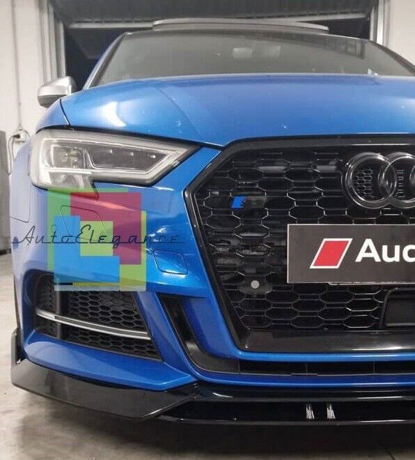 SPLITTER 4 PIECES SUITABLE FOR AUDI A3 8V 2017-2020 SLINE S3 GLOSSY BLACK 