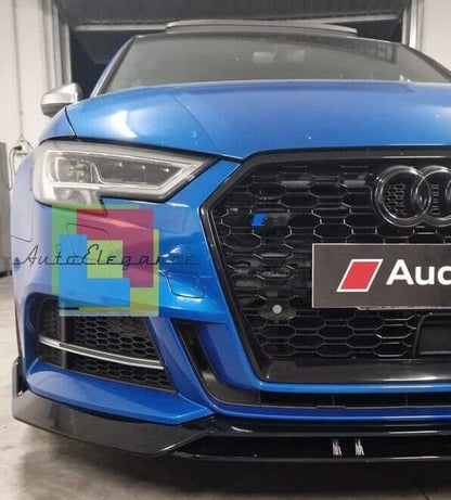 SPLITTER 4 PIECES SUITABLE FOR AUDI A3 8V 2017-2020 SLINE S3 GLOSSY BLACK 