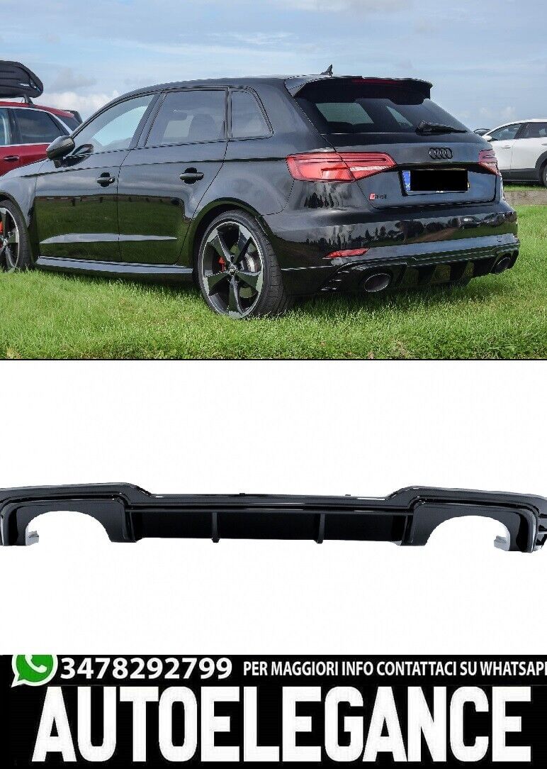 Diffuser for Audi A3 8V Facelift 16-19 RS3 Look only S-line Bumper 