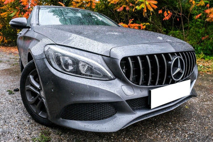 Griglia panamericana telecamera adatta per mercedes classe c w205 12-18 cromata