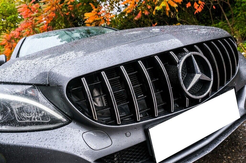 Griglia panamericana telecamera adatta per mercedes classe c w205 12-18 cromata