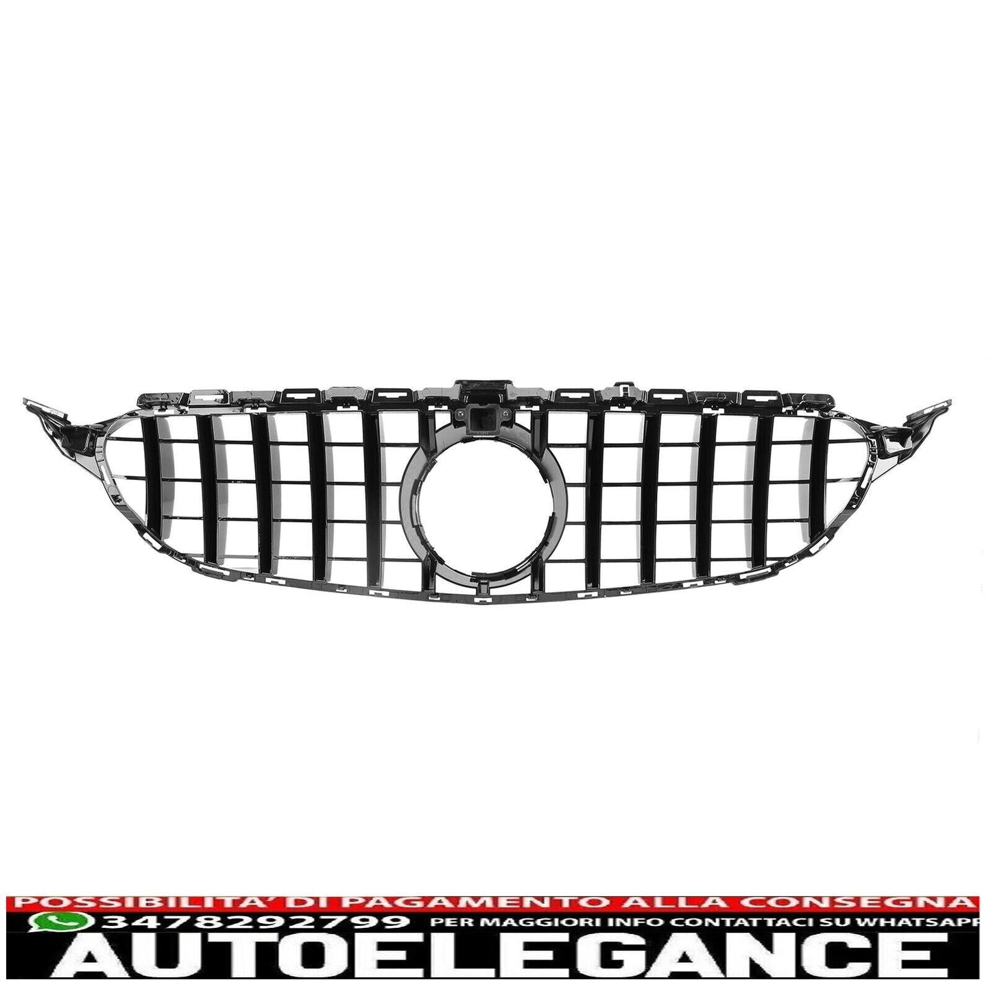 Griglia panamericana telecamera adatta per mercedes classe c w205 12-18 cromata
