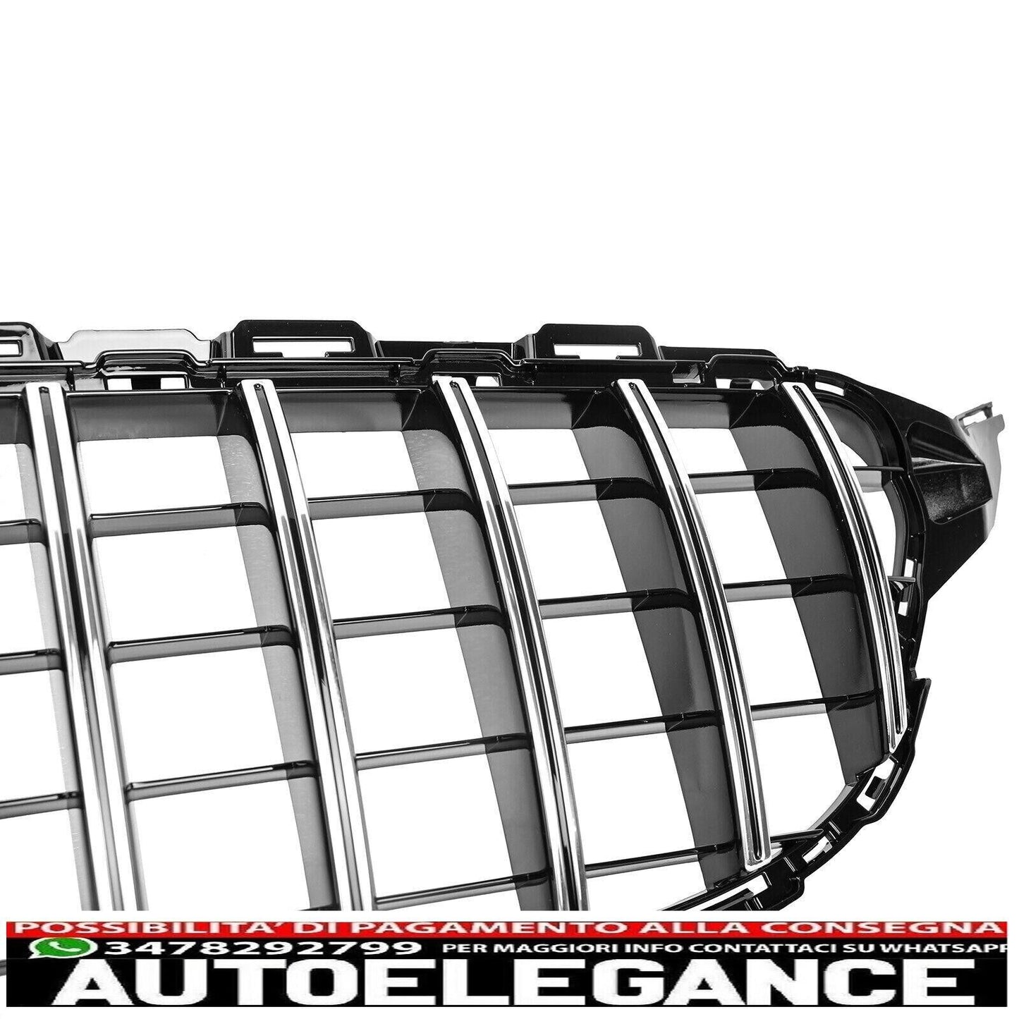 Griglia panamericana telecamera adatta per mercedes classe c w205 12-18 cromata
