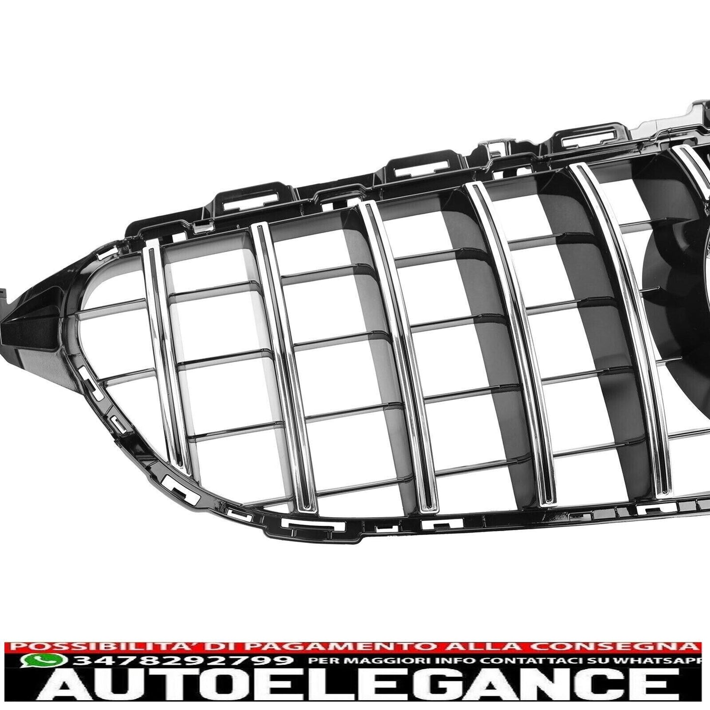 Griglia panamericana telecamera adatta per mercedes classe c w205 12-18 cromata