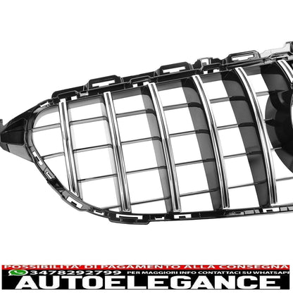 Griglia panamericana telecamera adatta per mercedes classe c w205 12-18 cromata