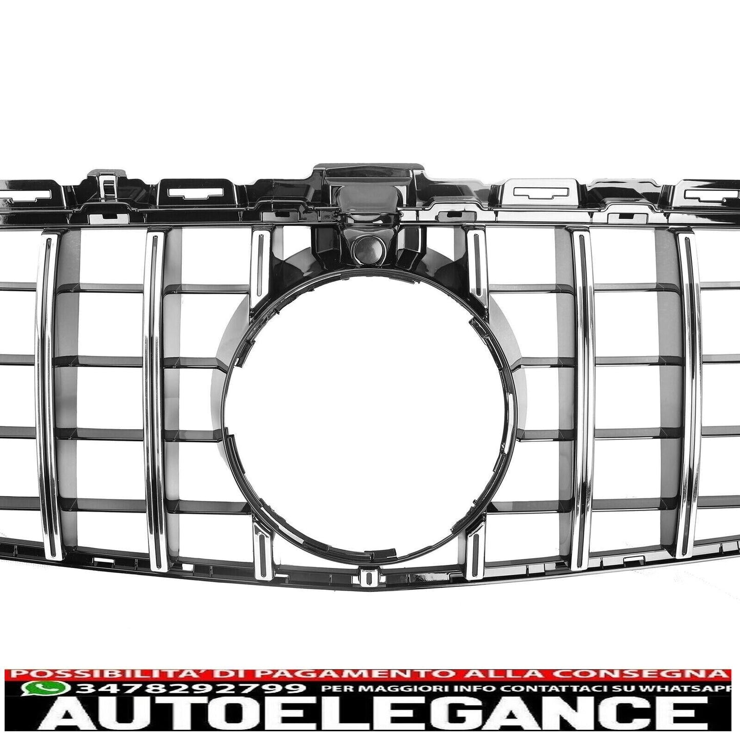 Griglia panamericana telecamera adatta per mercedes classe c w205 12-18 cromata