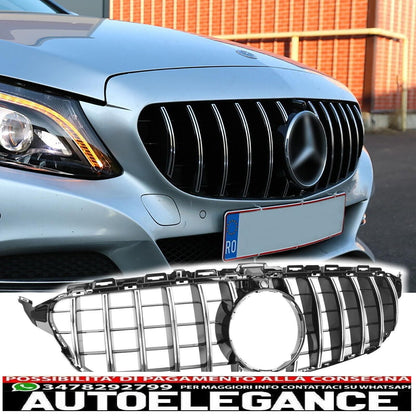 Griglia panamericana telecamera adatta per mercedes classe c w205 12-18 cromata