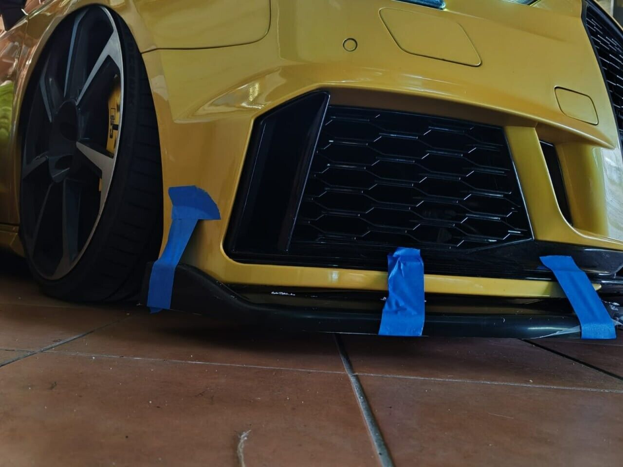 SPLITTER SOTTO PARAURTI ADATTO PER AUDI A3 8V 2017+ RS3 ABS LOOK NERO LUCIDO